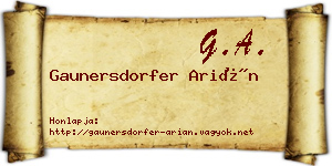 Gaunersdorfer Arián névjegykártya